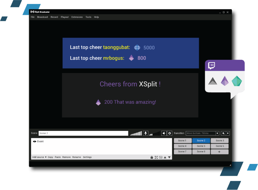 screenshot of XSplit Broadcaster